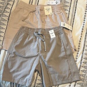 NEW 2 Abercrombie Boys size 5/6 Hybrid Shorts and Athletic Shorts tan/khaki
